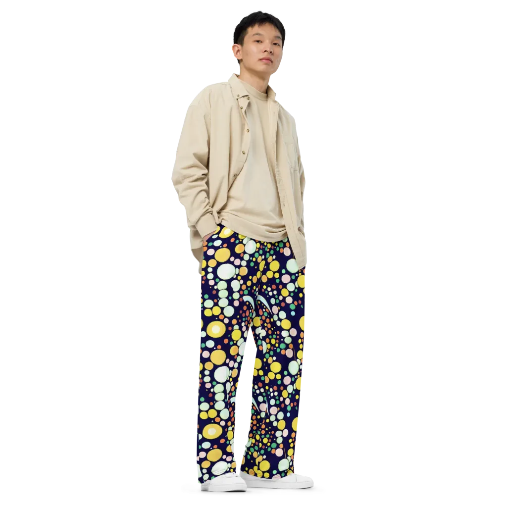 Cosmic Bubble Pop on Wide-Leg Pants — Right Front