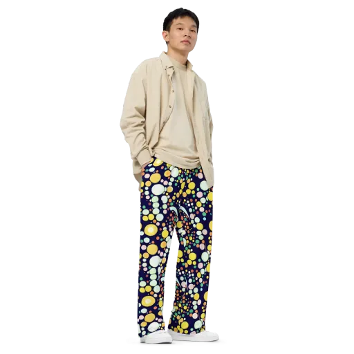 Cosmic Bubble Pop on a Wide-Leg Pants