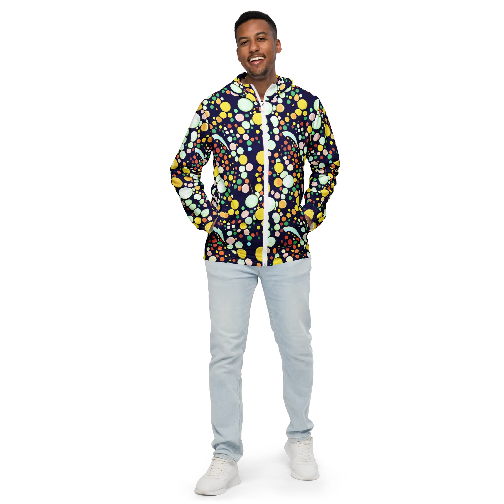 Cosmic Bubble Pop on Men's Windbreaker — Front