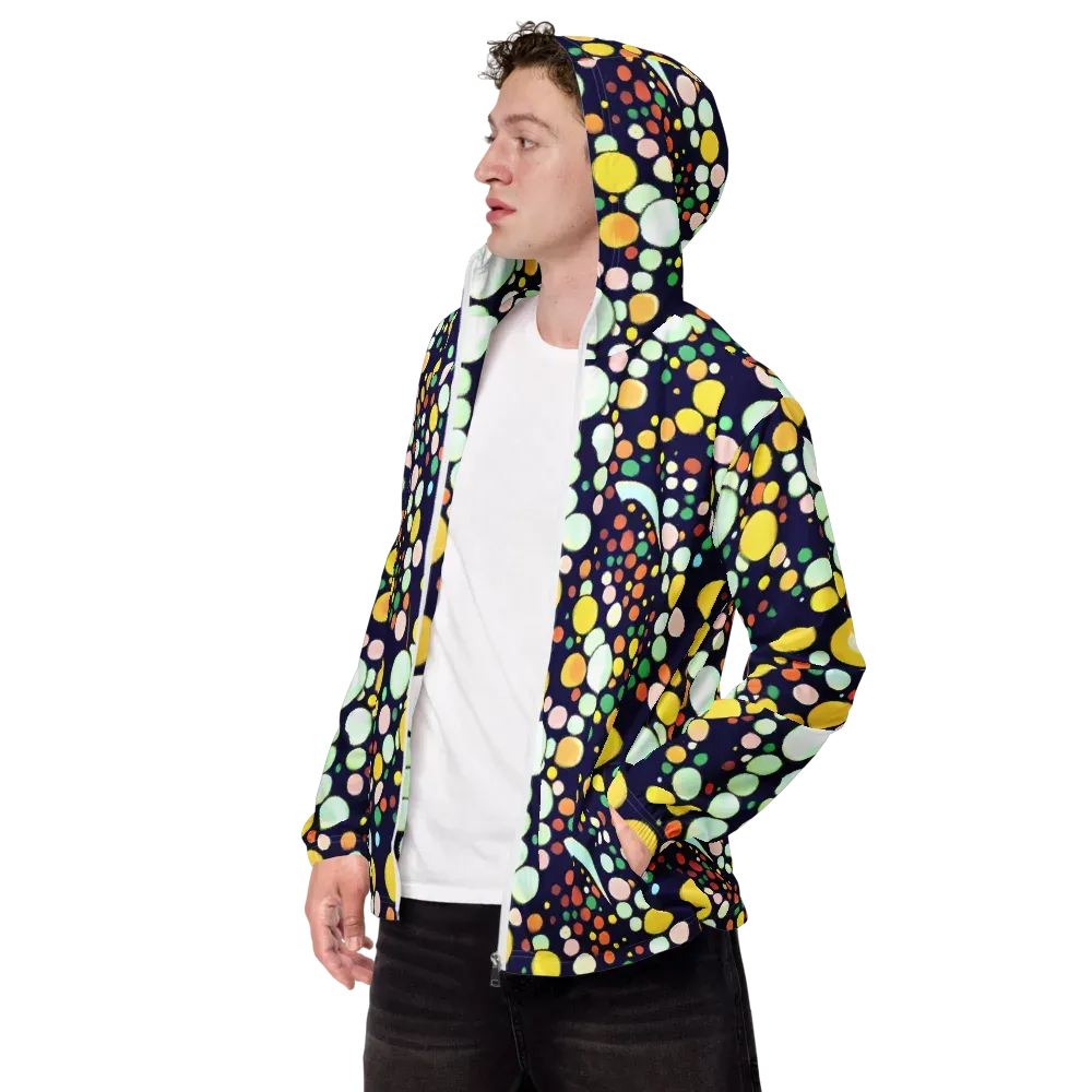 Cosmic Bubble Pop on Men's Windbreaker — Left Front