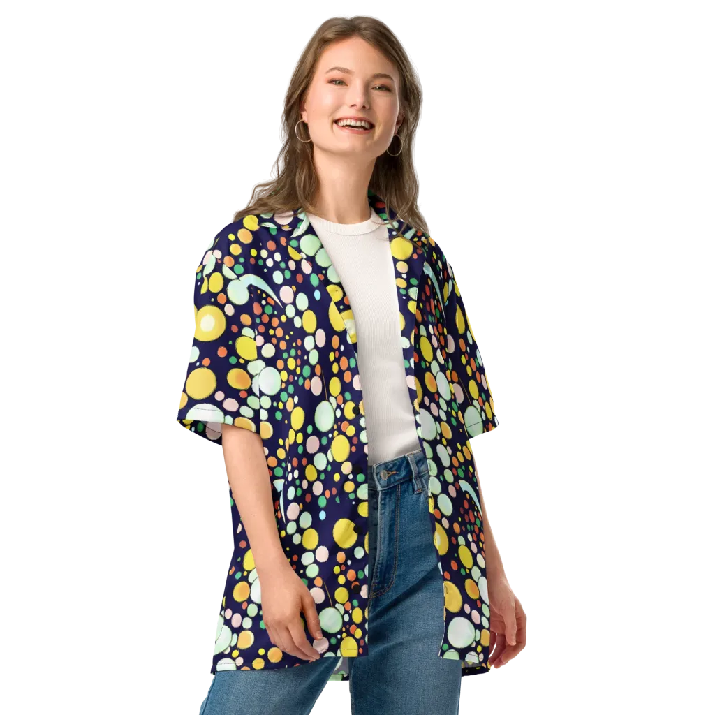 Cosmic Bubble Pop on Button Shirt — Front