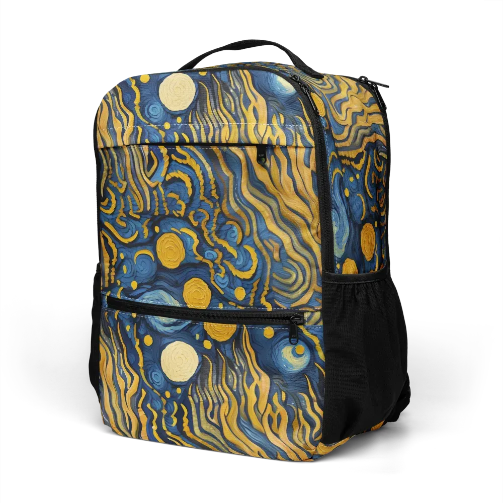 Gilded Tidal Bloom on Utility Backpack — Left Front