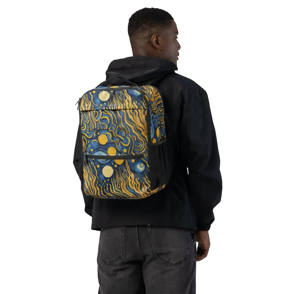 Gilded Tidal Bloom on Utility Backpack — Back