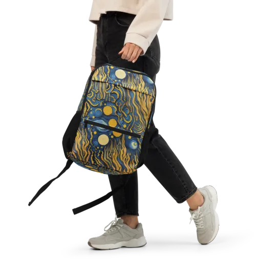 Gilded Tidal Bloom on a Utility Backpack