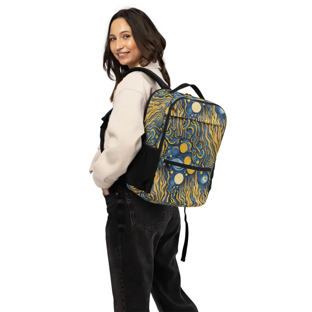 Gilded Tidal Bloom on Utility Backpack — Back