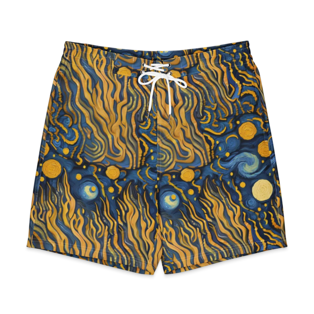 Gilded Tidal Bloom on Men's Board Shorts — Front