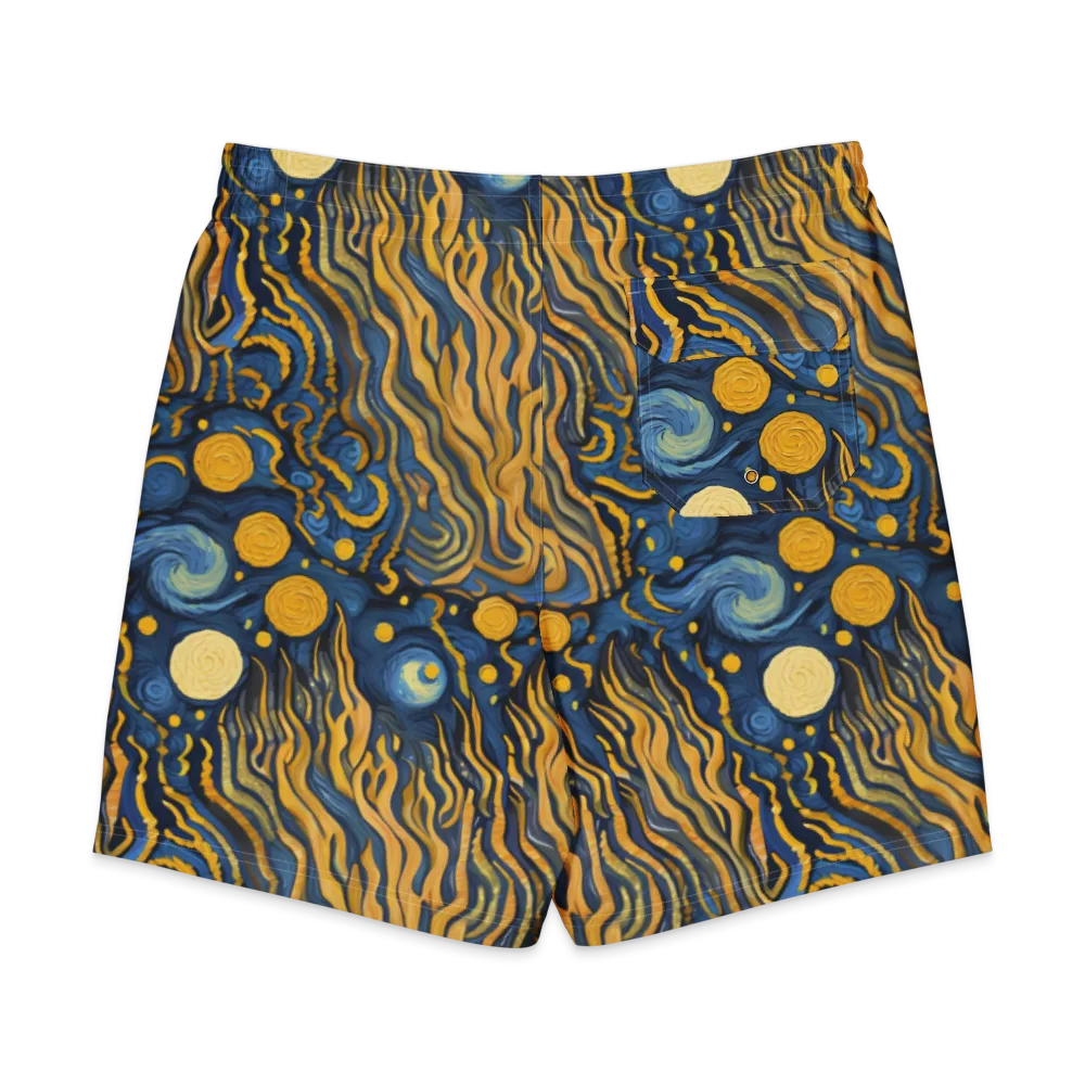 Gilded Tidal Bloom on Men's Board Shorts — Back