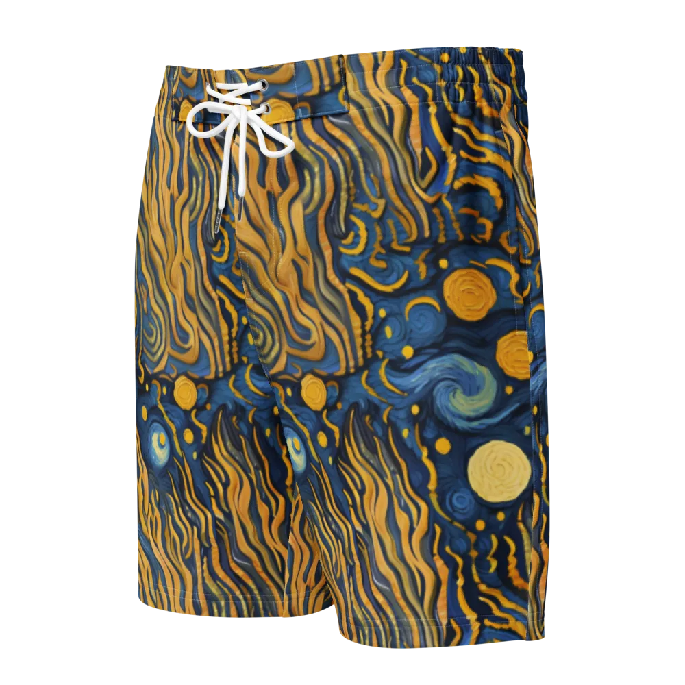 Gilded Tidal Bloom on Men's Board Shorts — Front