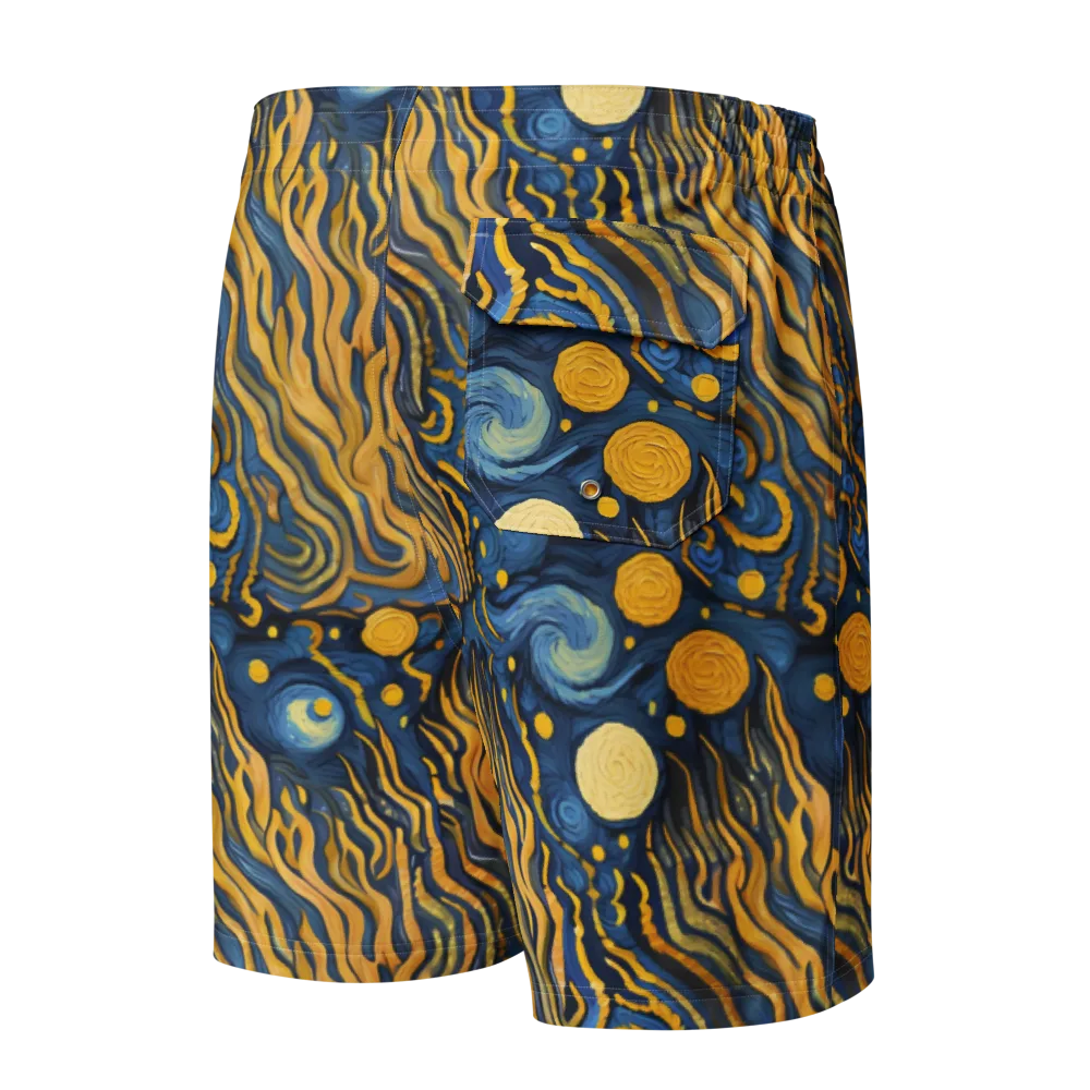 Gilded Tidal Bloom on Men's Board Shorts — Back