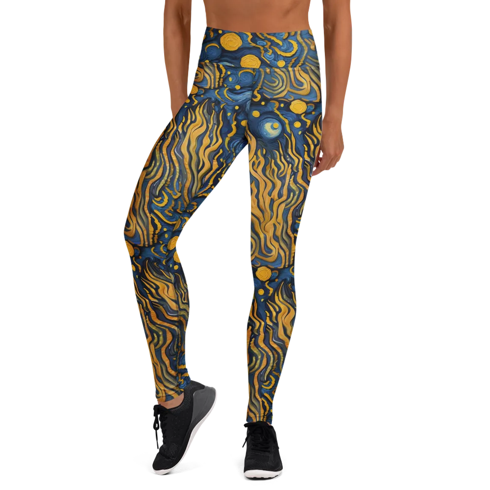 Gilded Tidal Bloom on Yoga Leggings — Front