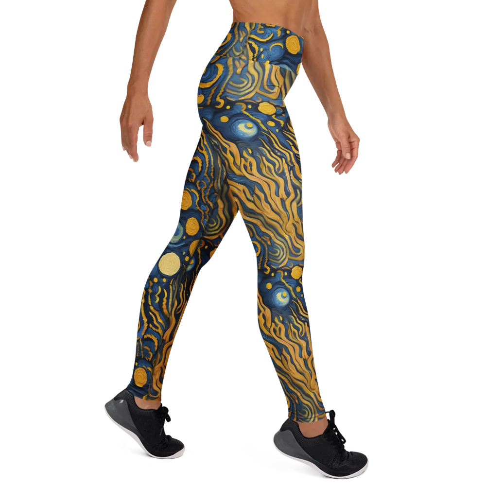 Gilded Tidal Bloom on Yoga Leggings — Right