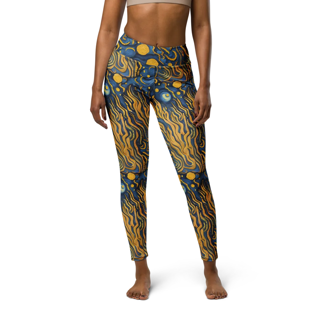 Gilded Tidal Bloom on Yoga Leggings — Front