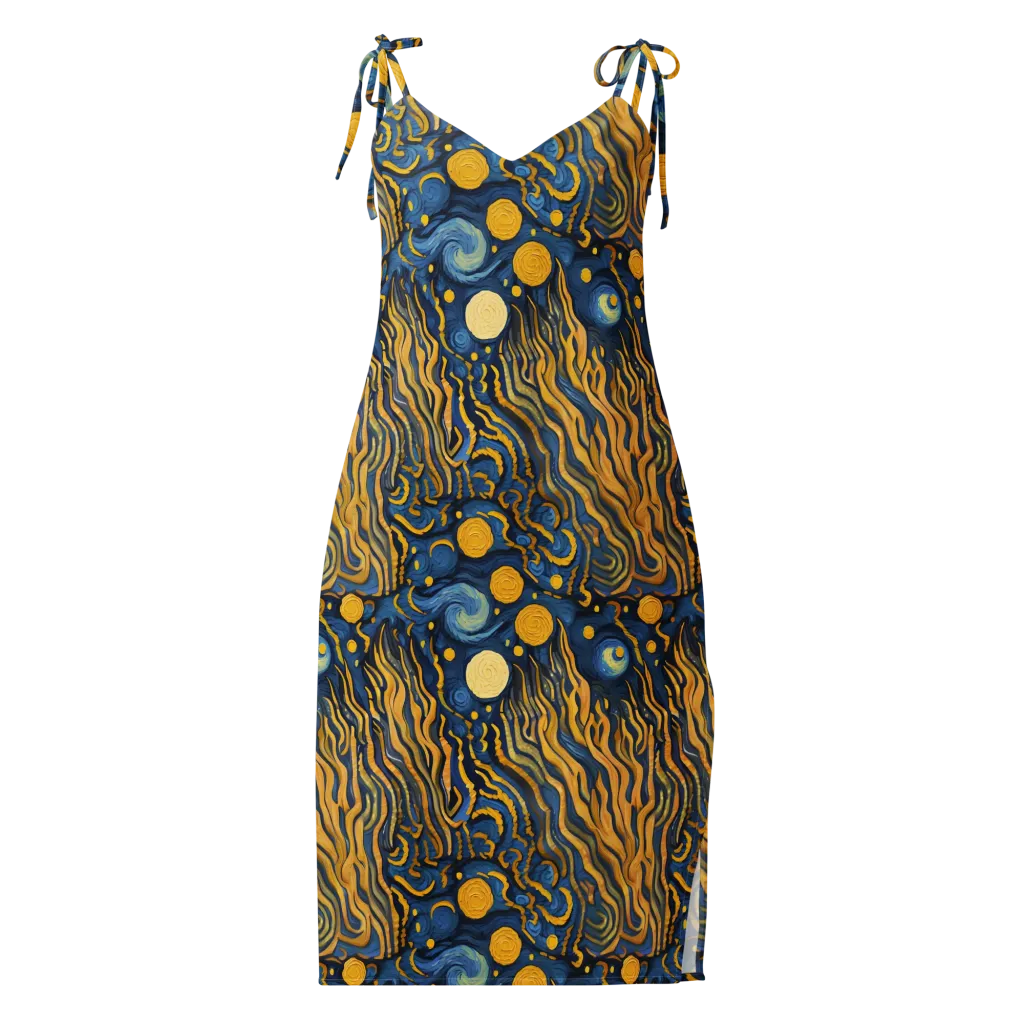 Gilded Tidal Bloom on Slip Dress — Front