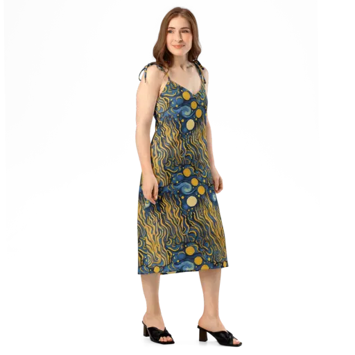 Gilded Tidal Bloom on a Slip Dress