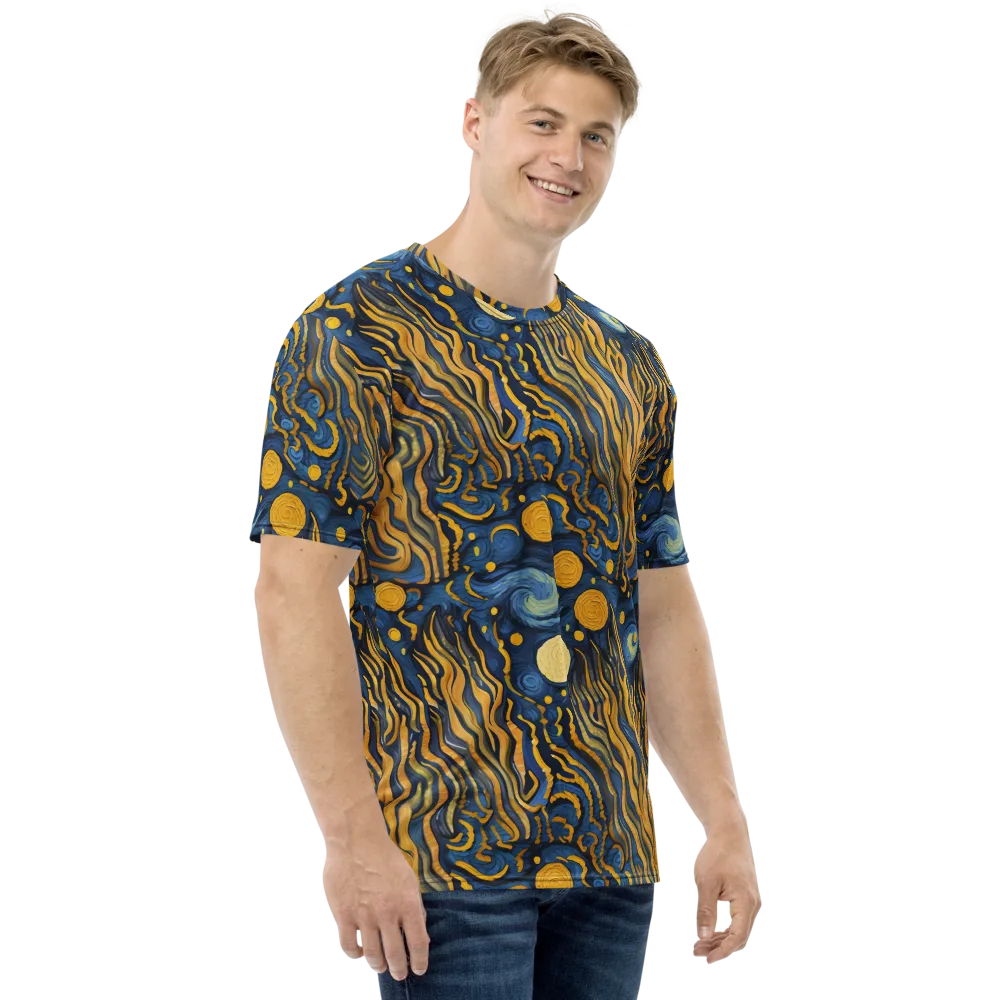 Gilded Tidal Bloom on Men's Crew Neck T-Shirt — Right