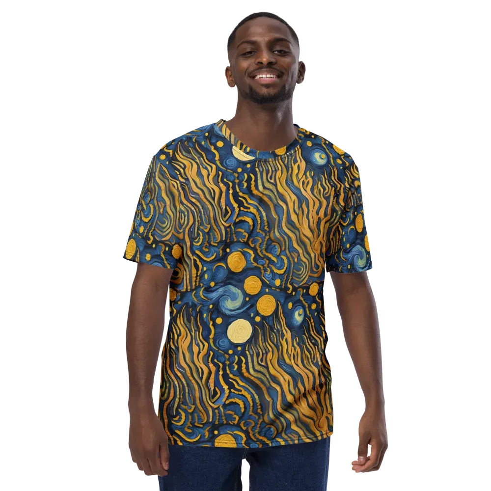 Gilded Tidal Bloom on Men's Crew Neck T-Shirt — Front