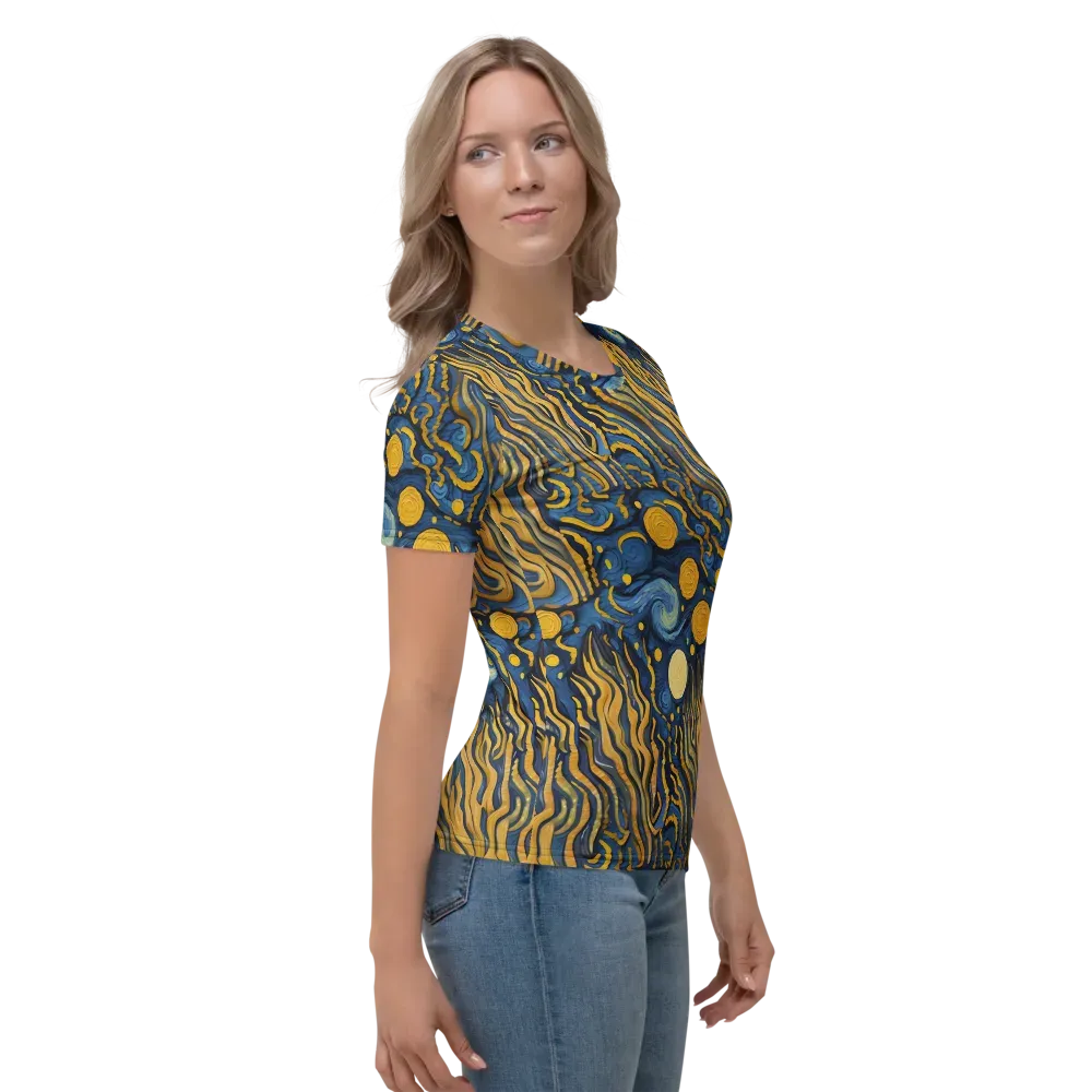 Gilded Tidal Bloom on Women's Crew Neck T-Shirt — Right