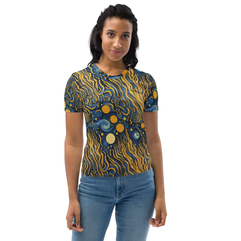 Gilded Tidal Bloom on Women's Crew Neck T-Shirt — Front