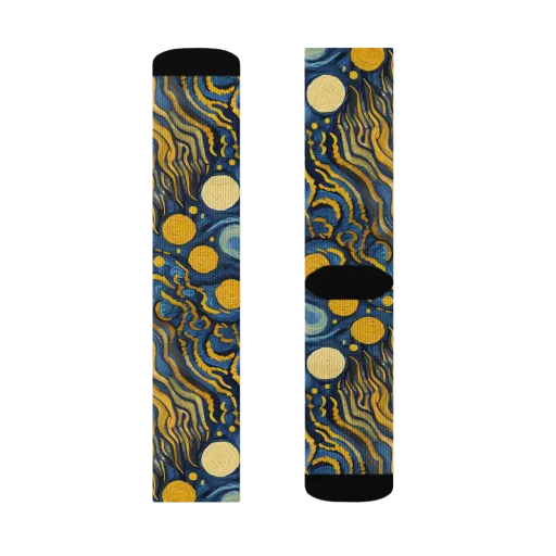 Gilded Tidal Bloom on a Socks