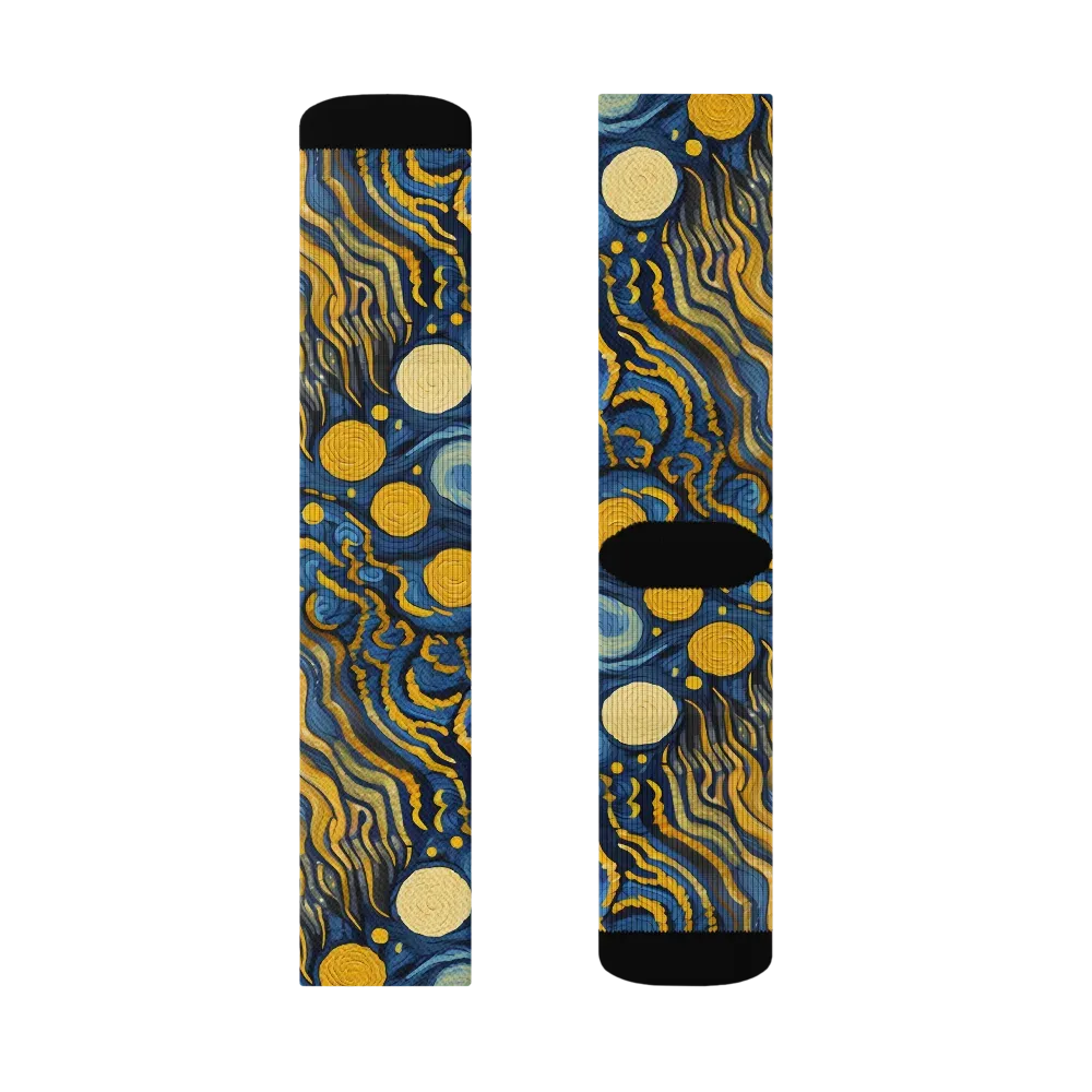 Gilded Tidal Bloom on Socks — Right Sock