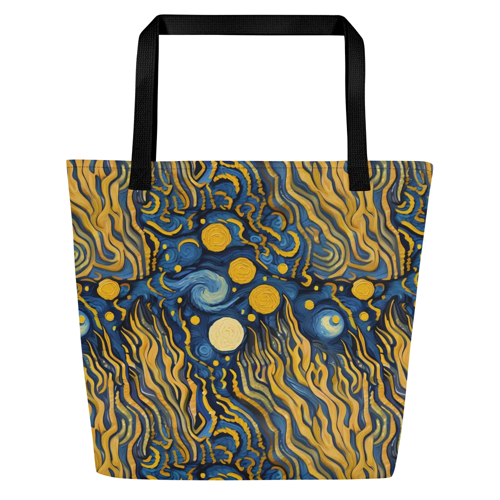 Gilded Tidal Bloom on Large Tote Bag W/ Pocket — Front