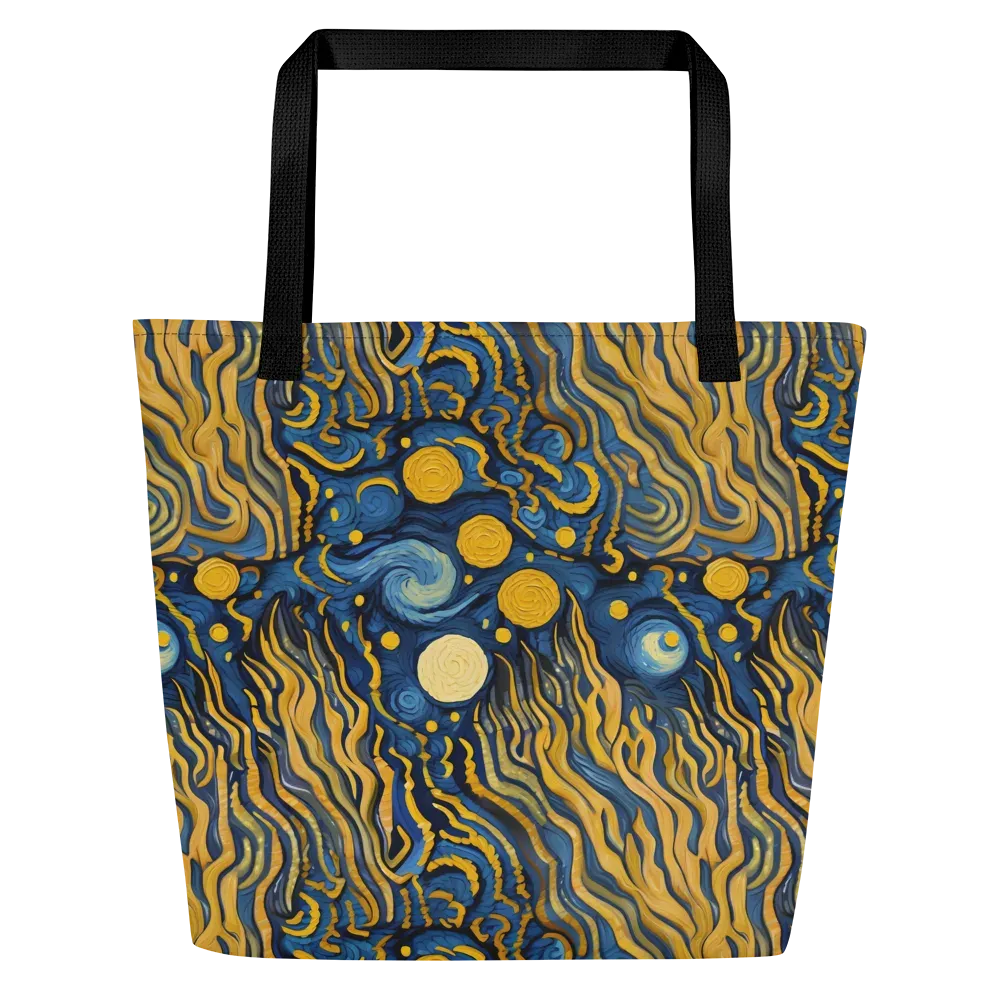 Gilded Tidal Bloom on Large Tote Bag W/ Pocket — Front