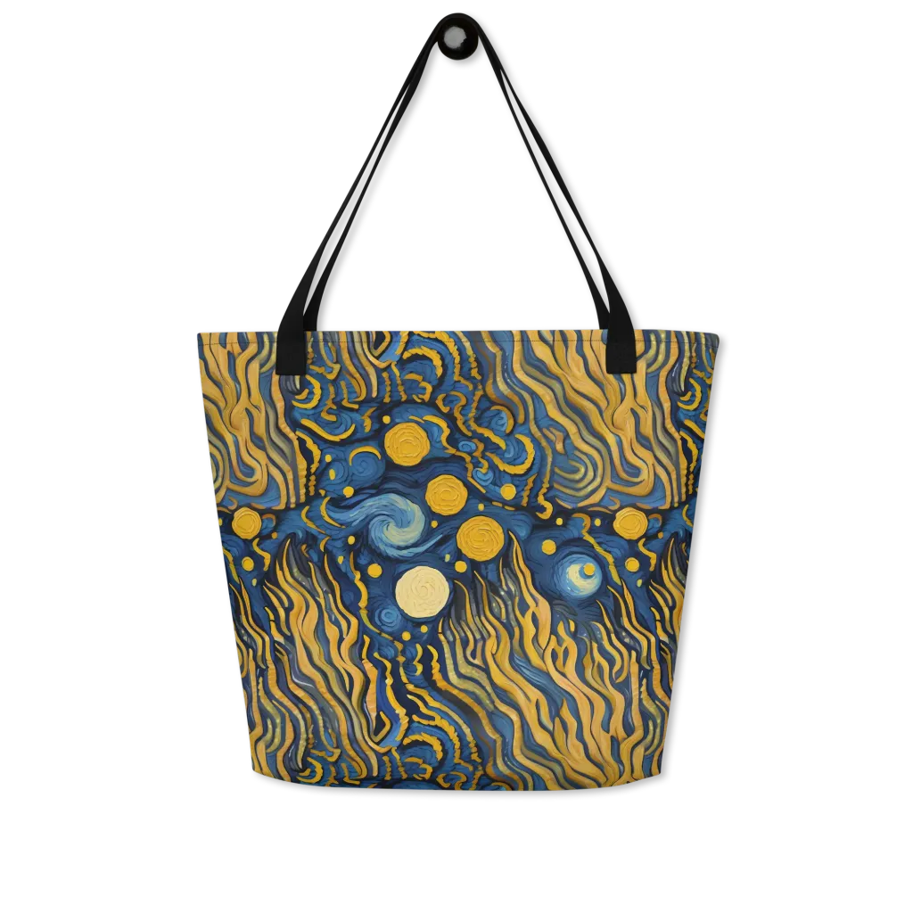 Gilded Tidal Bloom on Large Tote Bag W/ Pocket — Front
