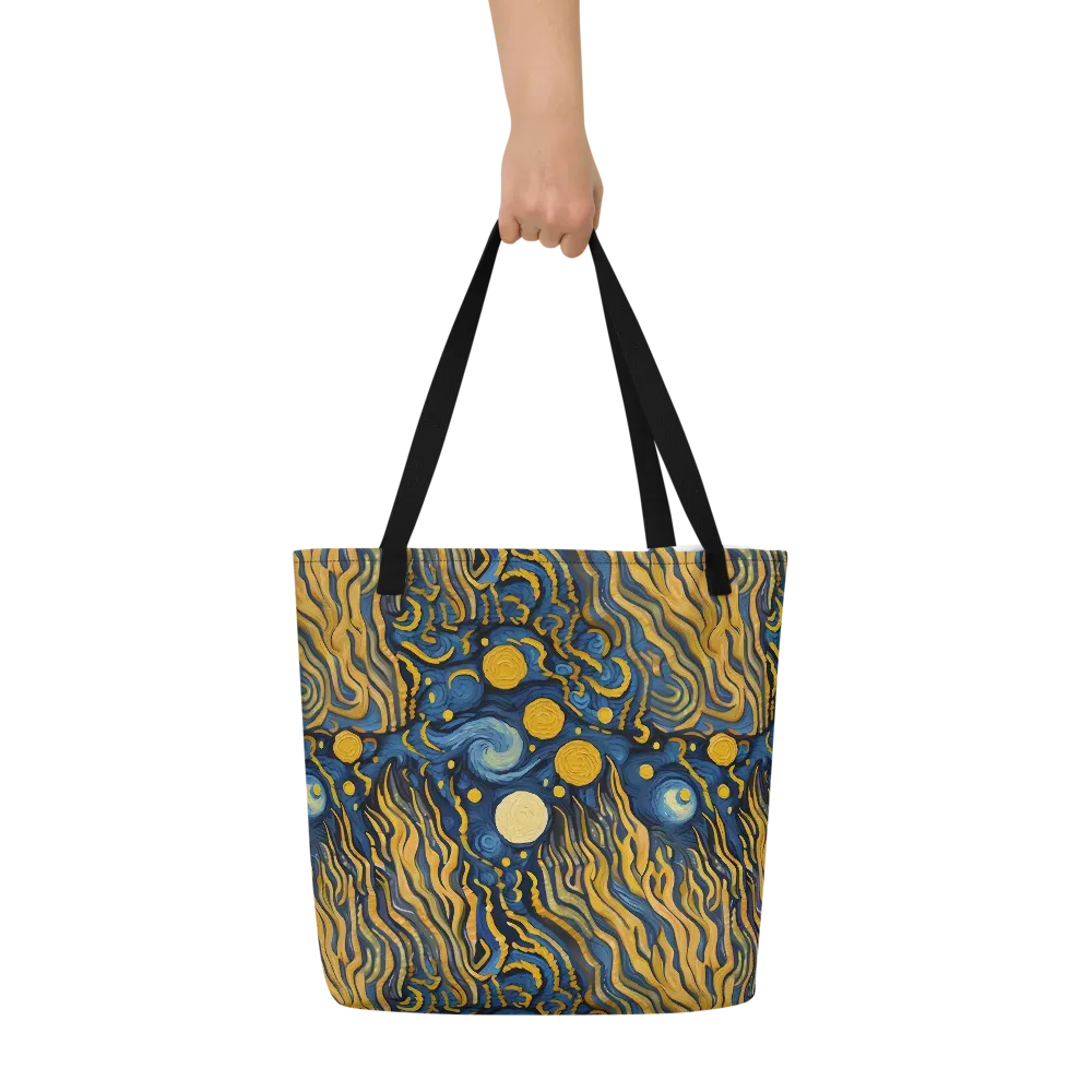 Gilded Tidal Bloom on Large Tote Bag W/ Pocket — Front