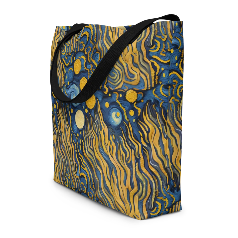 Gilded Tidal Bloom on Large Tote Bag W/ Pocket — Front