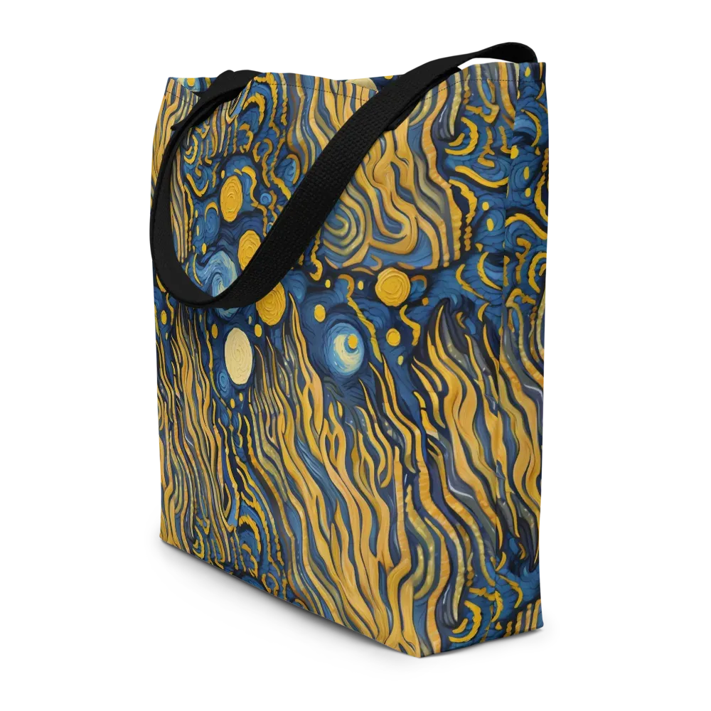 Gilded Tidal Bloom on Large Tote Bag W/ Pocket — Front
