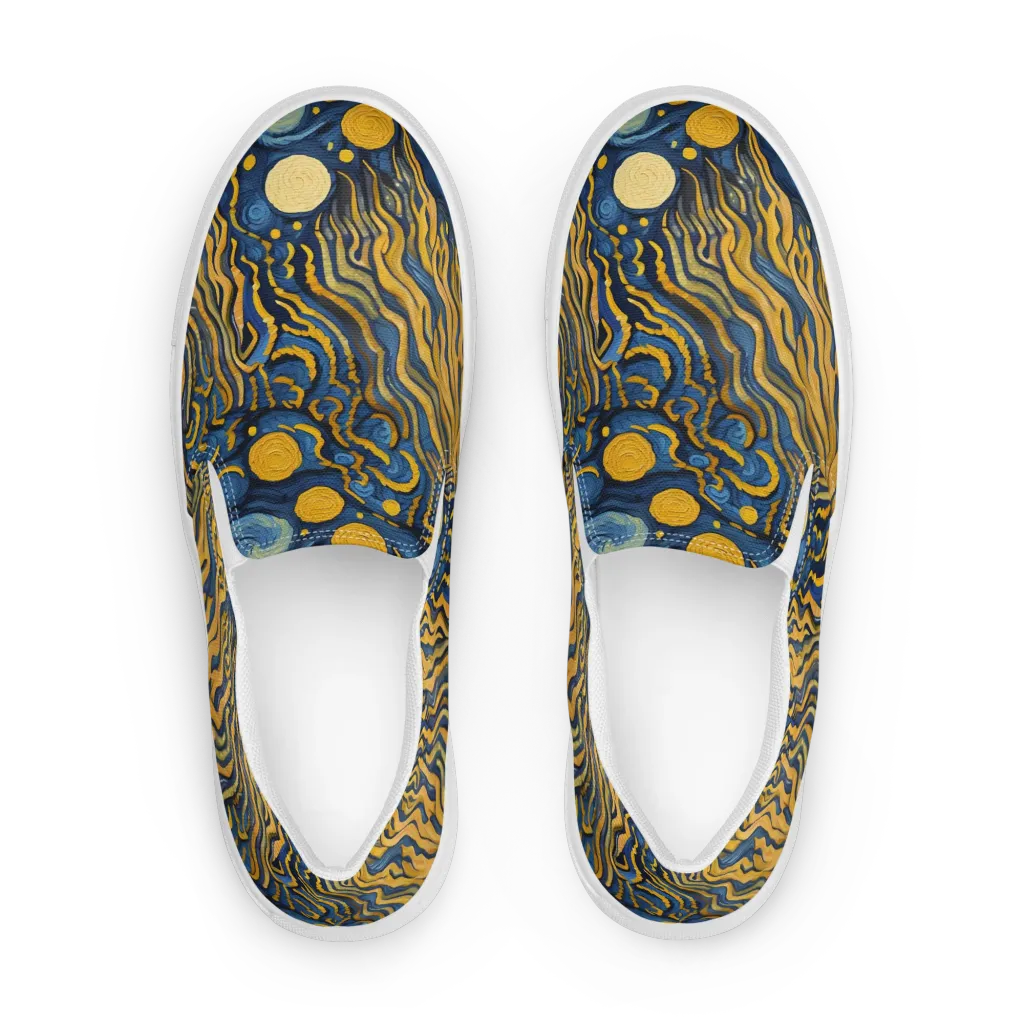 Gilded Tidal Bloom on Women's Slip-On Canvas Shoes — Front