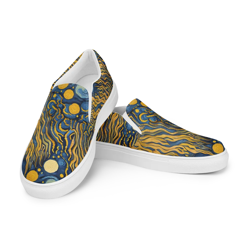 Gilded Tidal Bloom on Women's Slip-On Canvas Shoes — Left Front