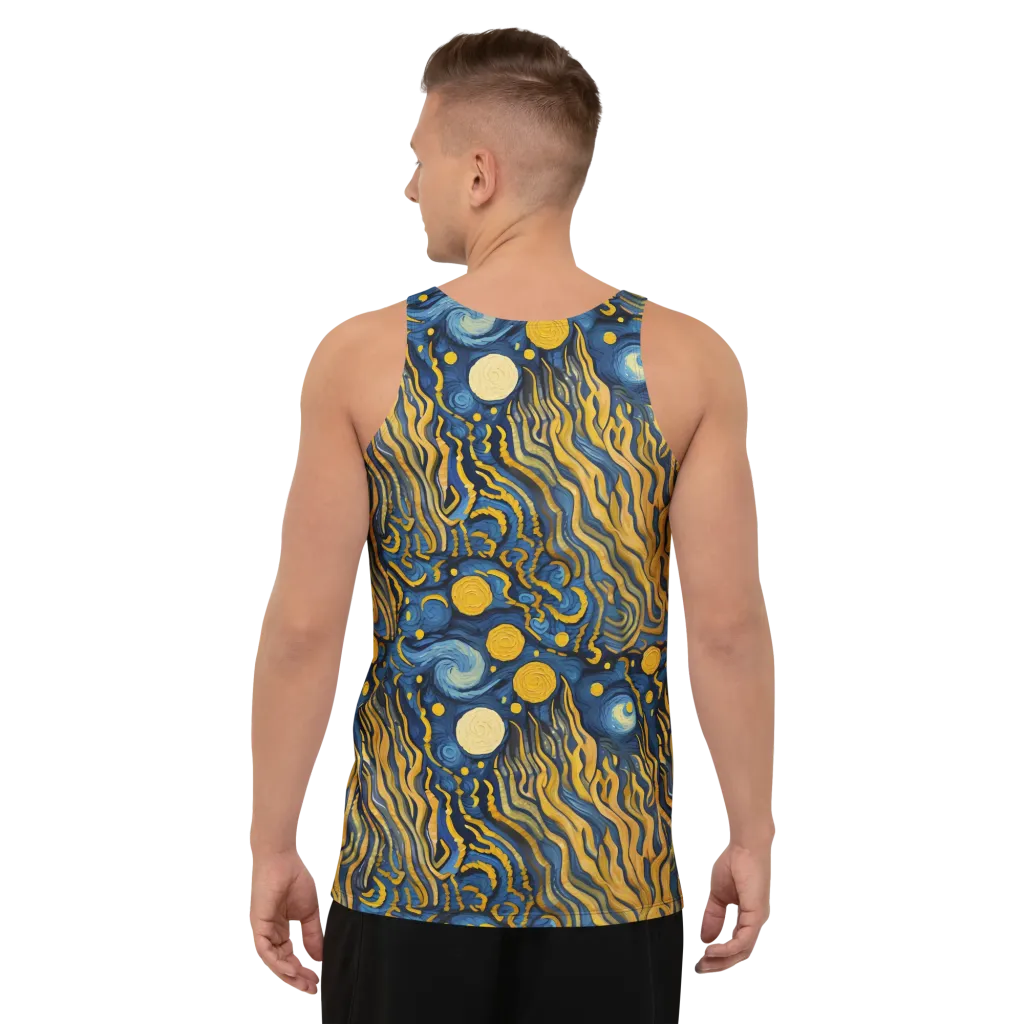 Gilded Tidal Bloom on Men's Tank Top — Back