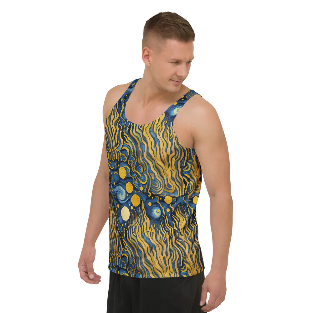 Gilded Tidal Bloom on Men's Tank Top — Left Front