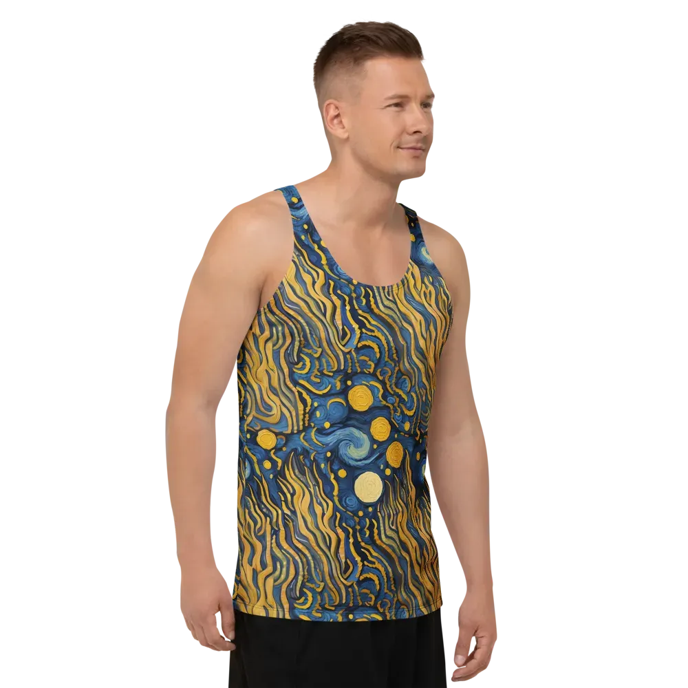 Gilded Tidal Bloom on Men's Tank Top — Right Front