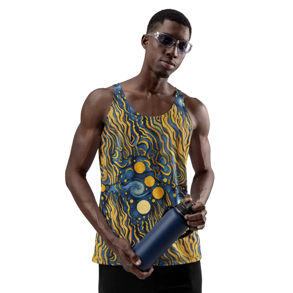 Gilded Tidal Bloom on Men's Tank Top — Front