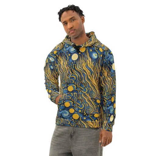 Gilded Tidal Bloom on a Cotton Hoodie