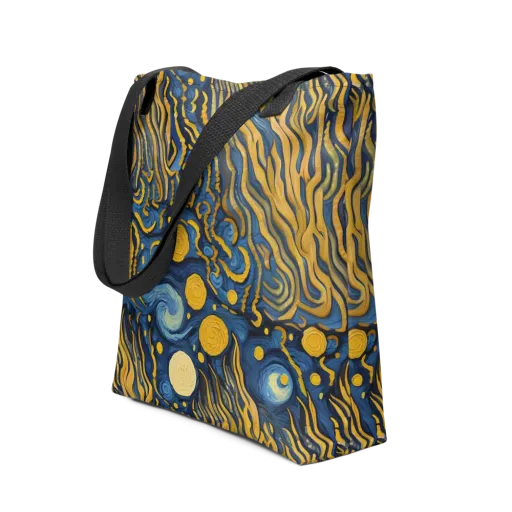 Gilded Tidal Bloom on a Tote Bag