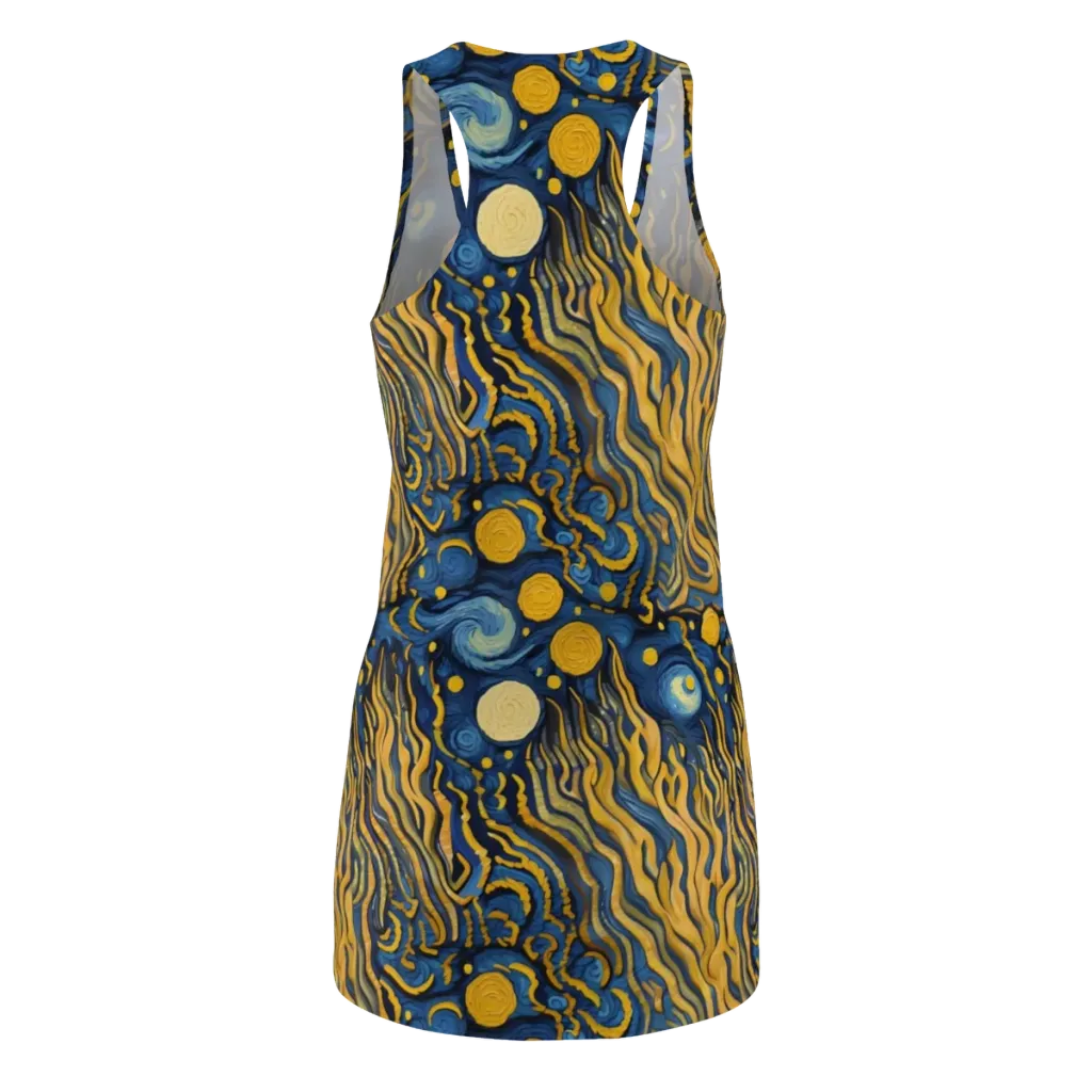 Gilded Tidal Bloom on Racerback Dress — Back