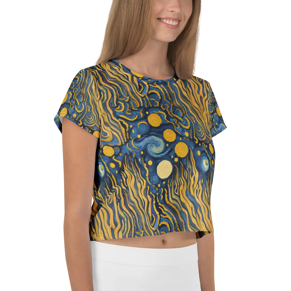 Gilded Tidal Bloom on Crop Tee — Right
