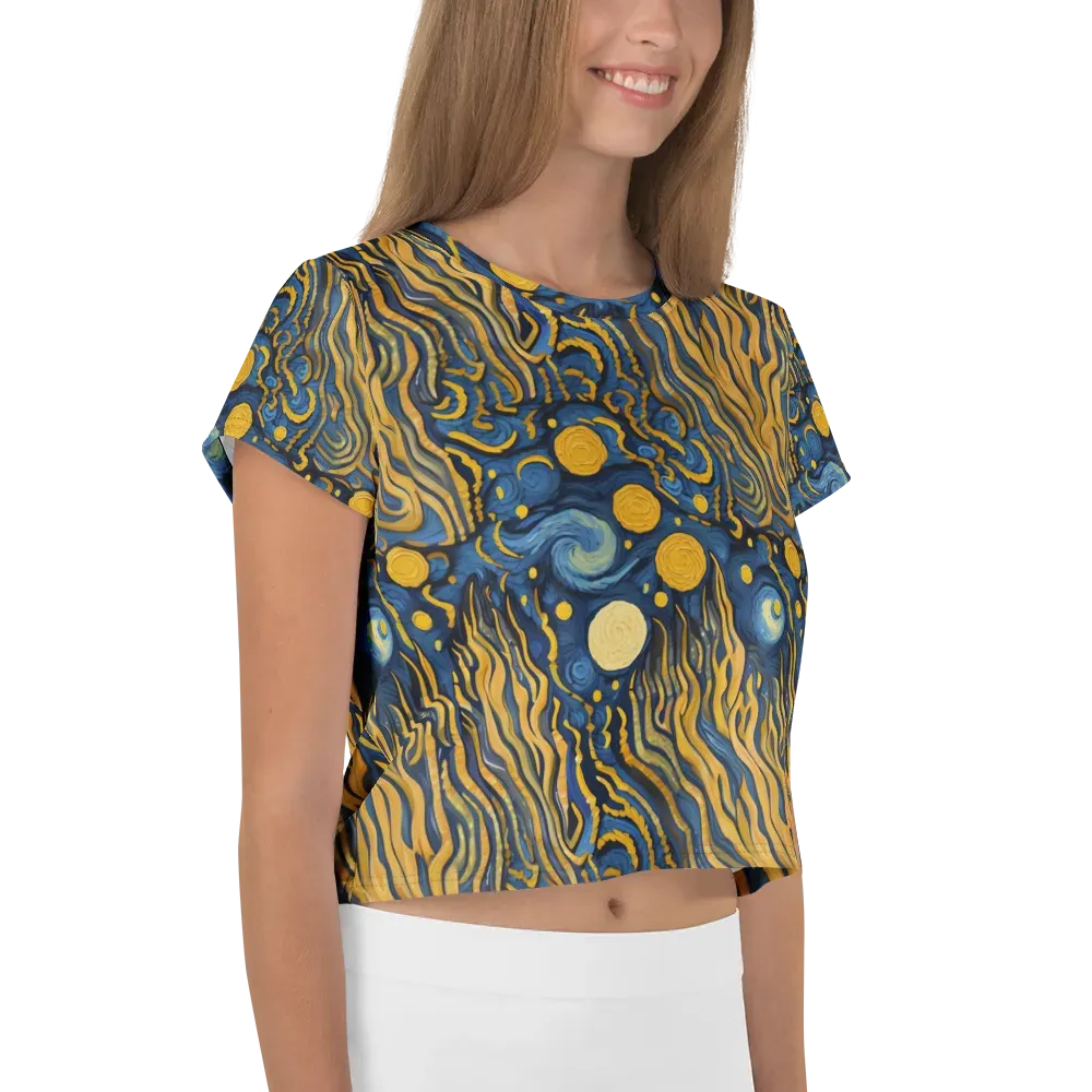 Gilded Tidal Bloom on Crop Tee — Right