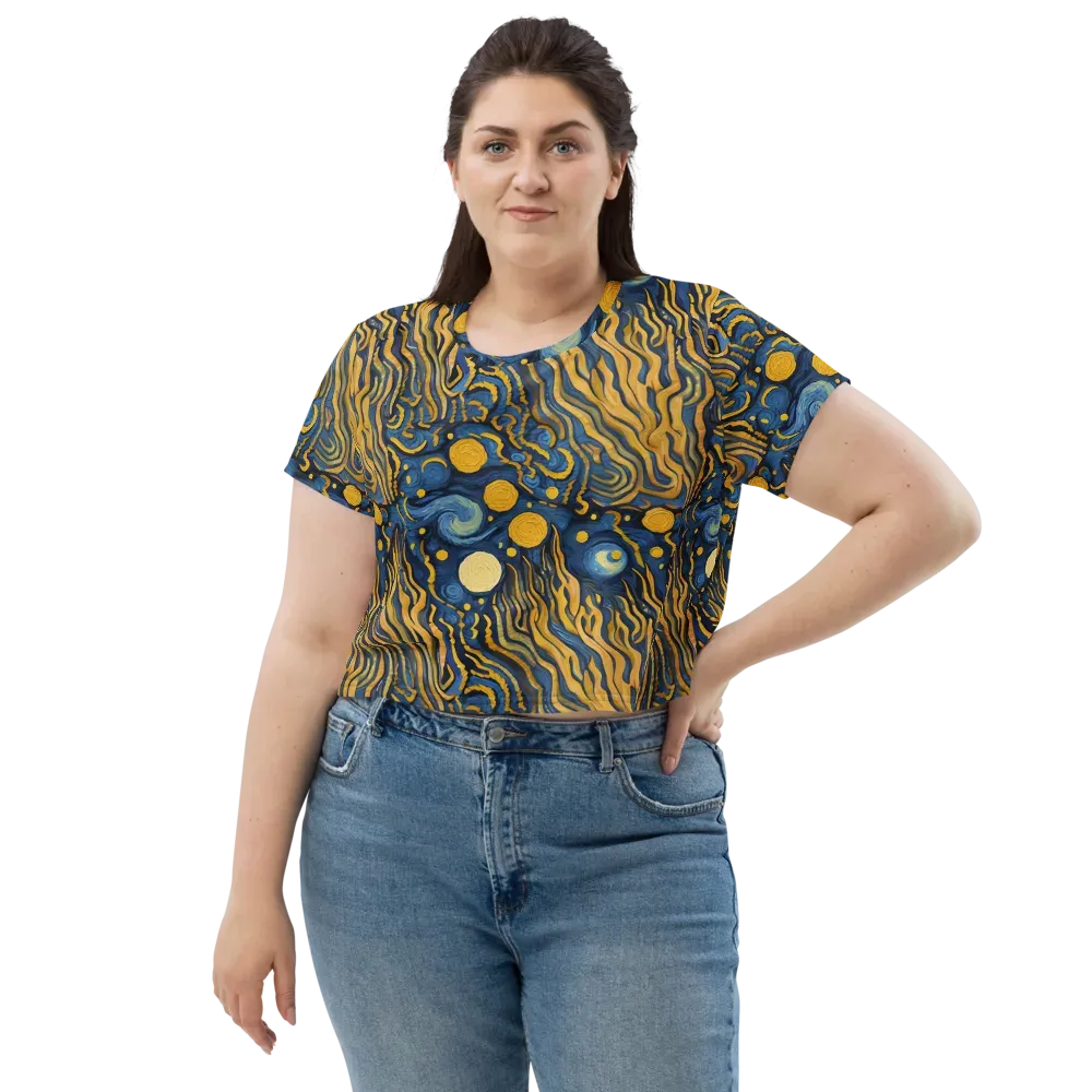 Gilded Tidal Bloom on Crop Tee — Front