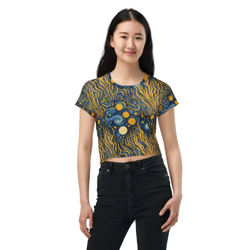Gilded Tidal Bloom on Crop Tee — Front