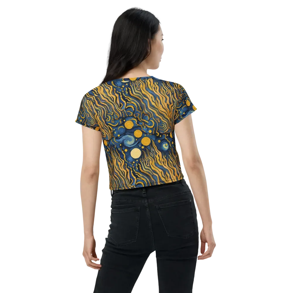 Gilded Tidal Bloom on Crop Tee — Back