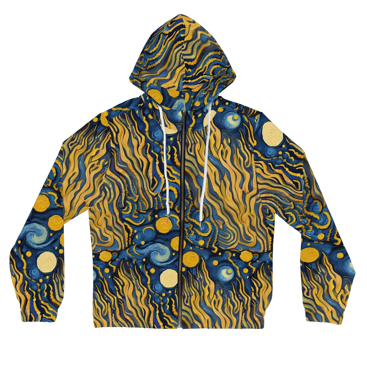 Gilded Tidal Bloom on Women's Full-Zip Hoodie — Front