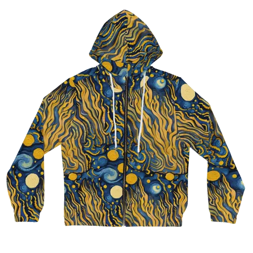 Gilded Tidal Bloom on a Women's Full-Zip Hoodie