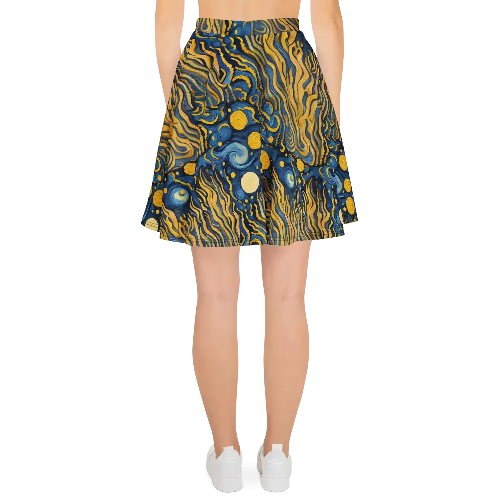 Gilded Tidal Bloom on Skater Skirt — Back