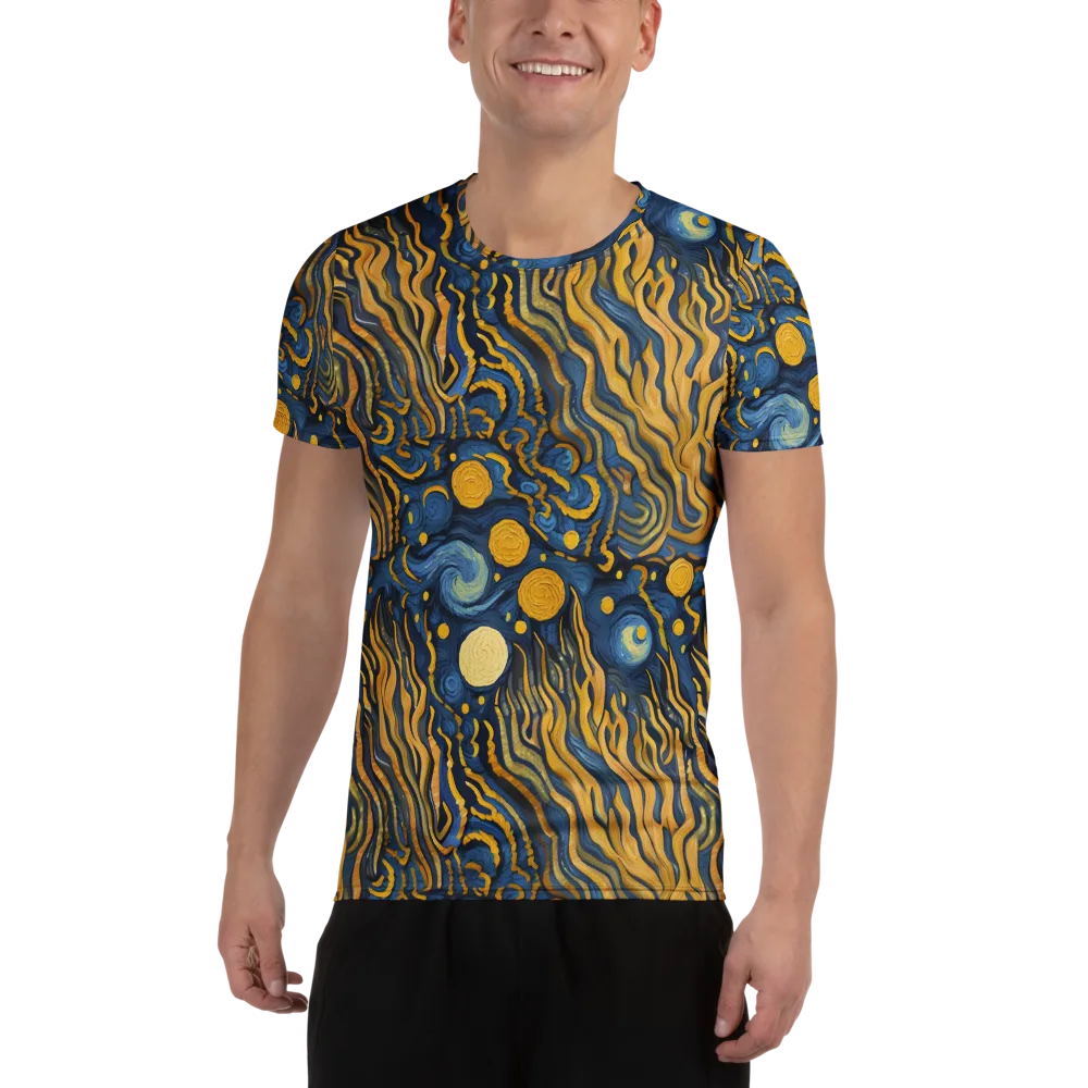 Gilded Tidal Bloom on Men's Athletic T-Shirt — Front