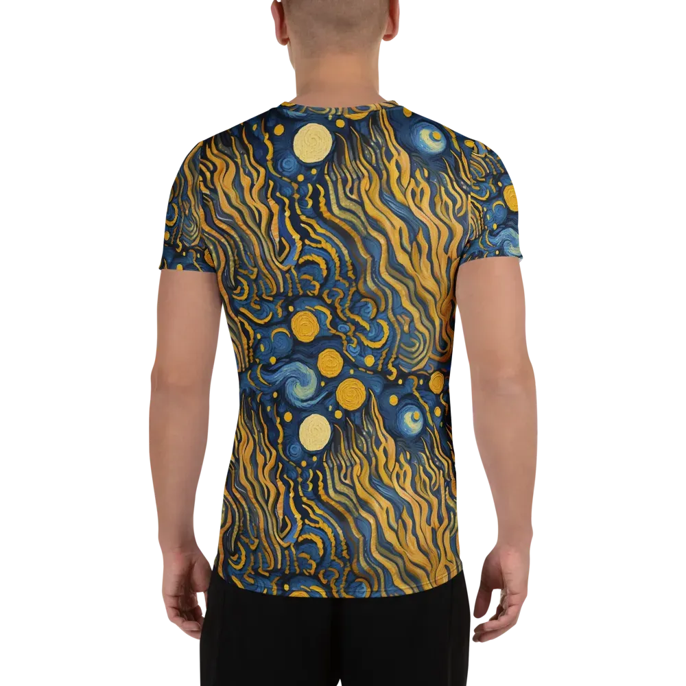 Gilded Tidal Bloom on Men's Athletic T-Shirt — Back