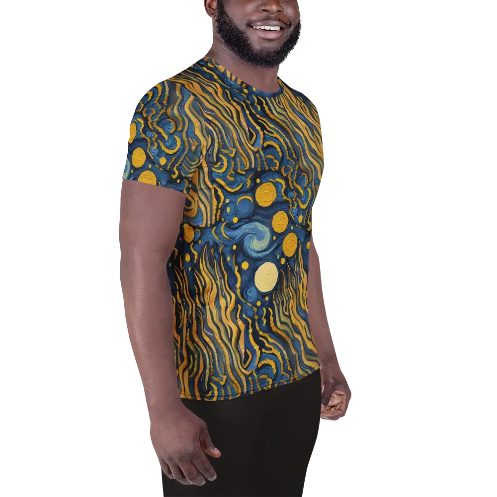 Gilded Tidal Bloom on Men's Athletic T-Shirt — Right